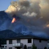 L'incendie de forêt se trouve au-dessus des villages de de Bitsch/Ried-Moerel, dans le Haut-Valais.